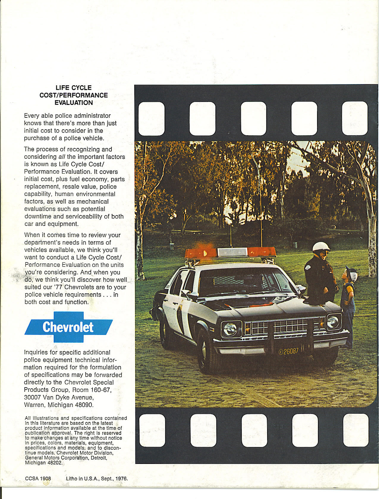 1977 Chevrolet Police Vehicles Brochure Page 3